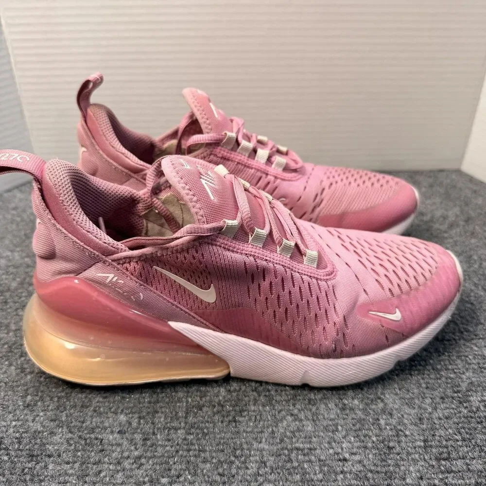 Nike Air Max 270 Shoes Youth Size 6.5Y Pink Mesh Running Sneakers HQ1553-646
